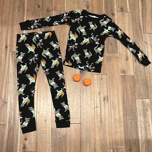 Carter's 2 Piece Glow in the Dark Dinosaur T-Rex Pirate Halloween Pajamas 5T